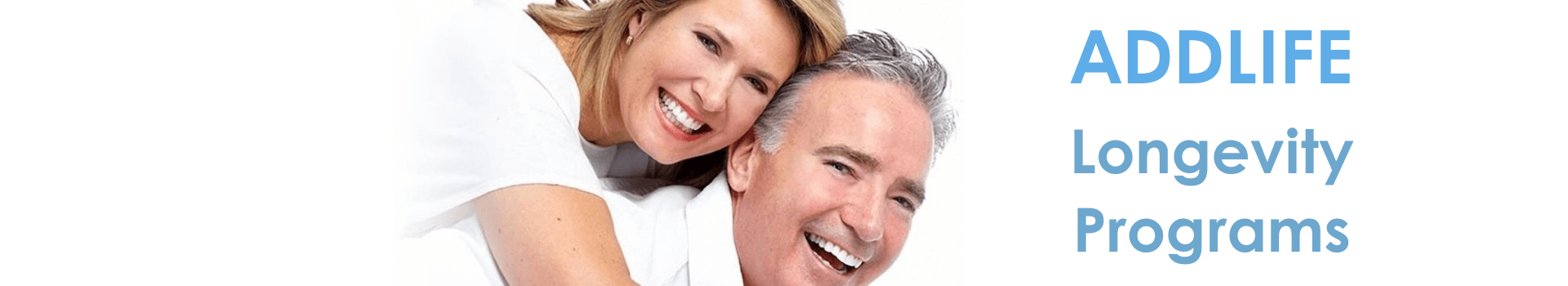 ADDLIFE Longevity Programs: smiling middle-aged couple, representing the Ultimate Lady's Anti-Aging Program.